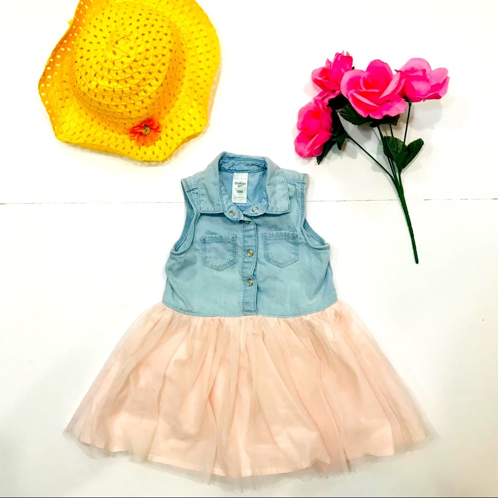 OSHKOSH B’GOSH Body Blue Jeans Tutu PinkSkirt| 18M